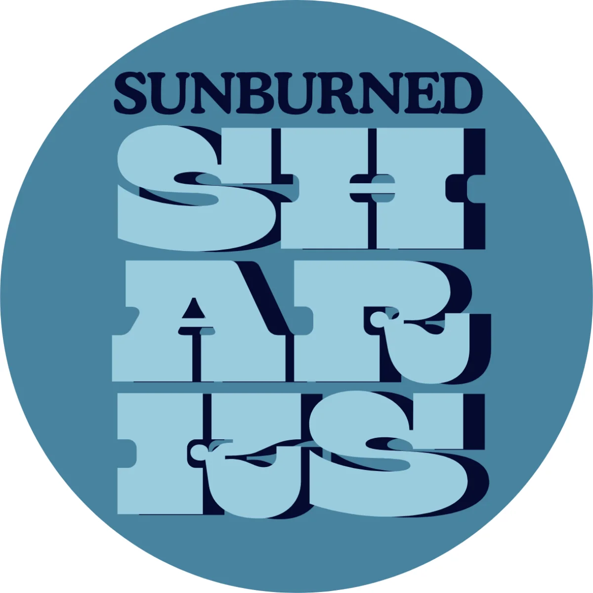 Sunburned Sharks fin logo sticker