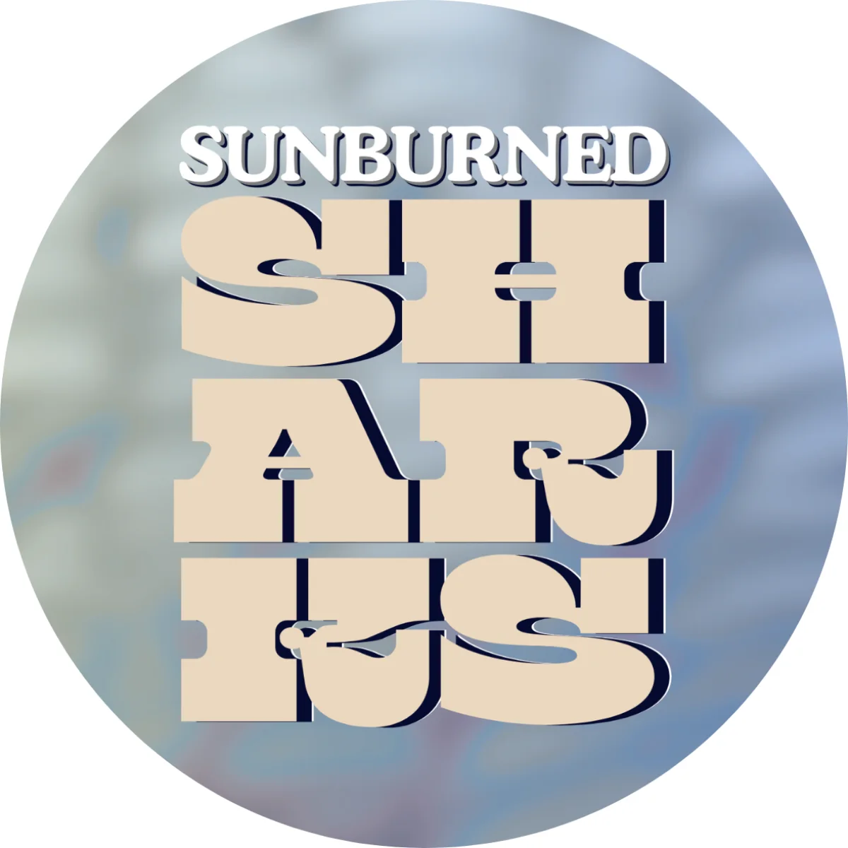 Round Sunburned Sharks logo sticker