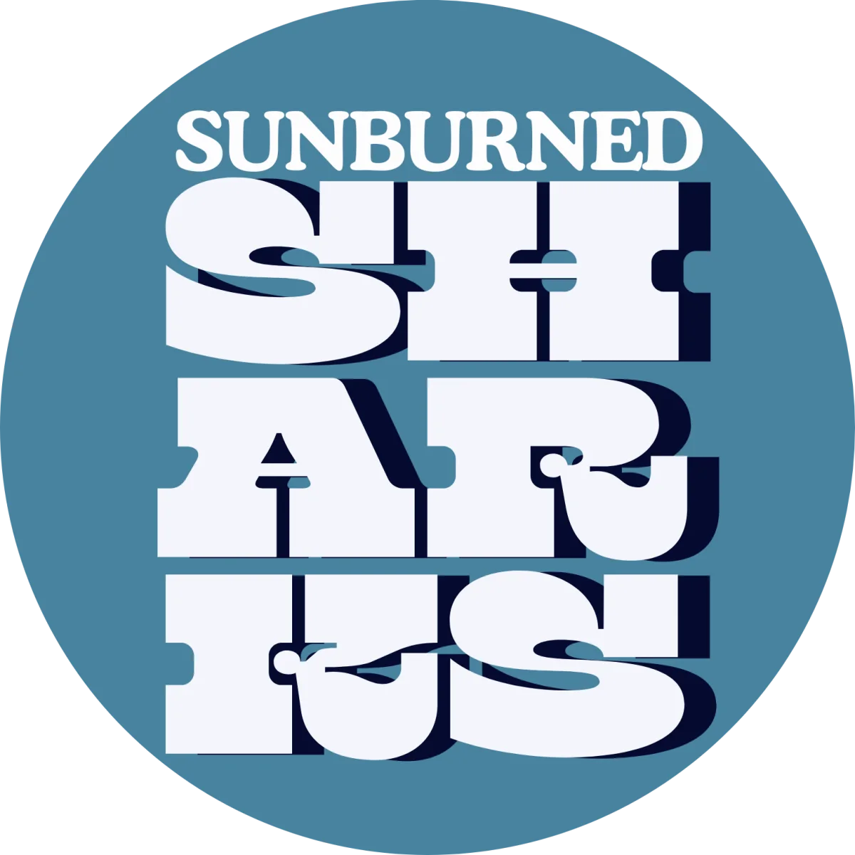 Sunburned Sharks wordmark sticker
